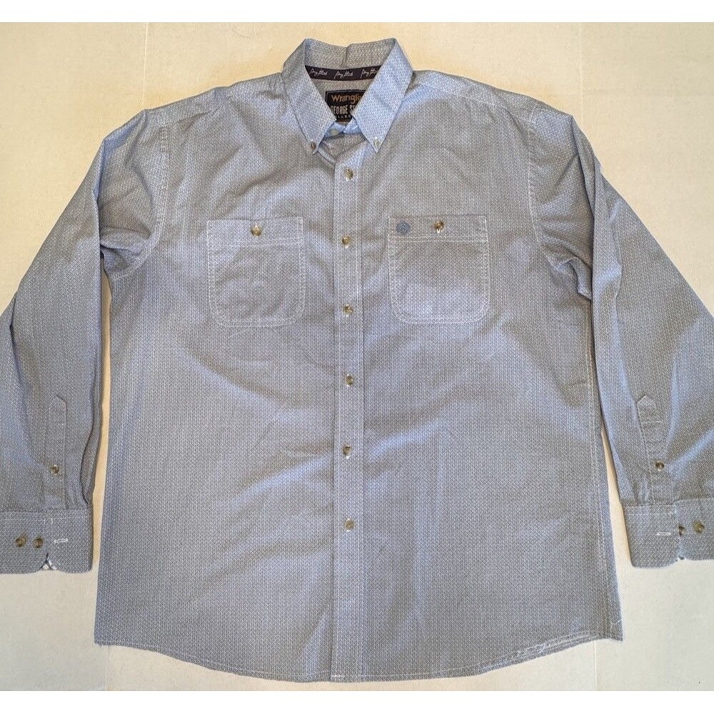 WRANGLER by George Strait Western Button Down Shirt Size Large (Bx 21)